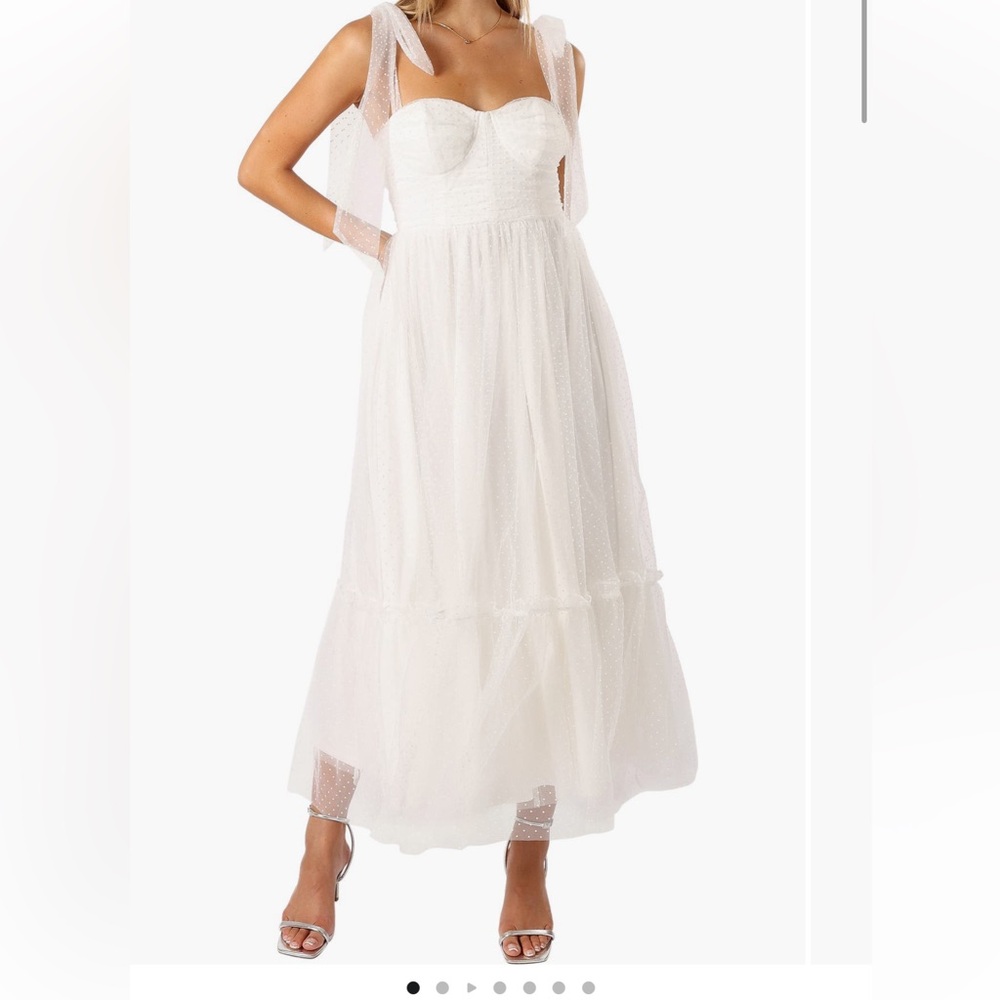 Elegant White Strap Dress brand new no tags